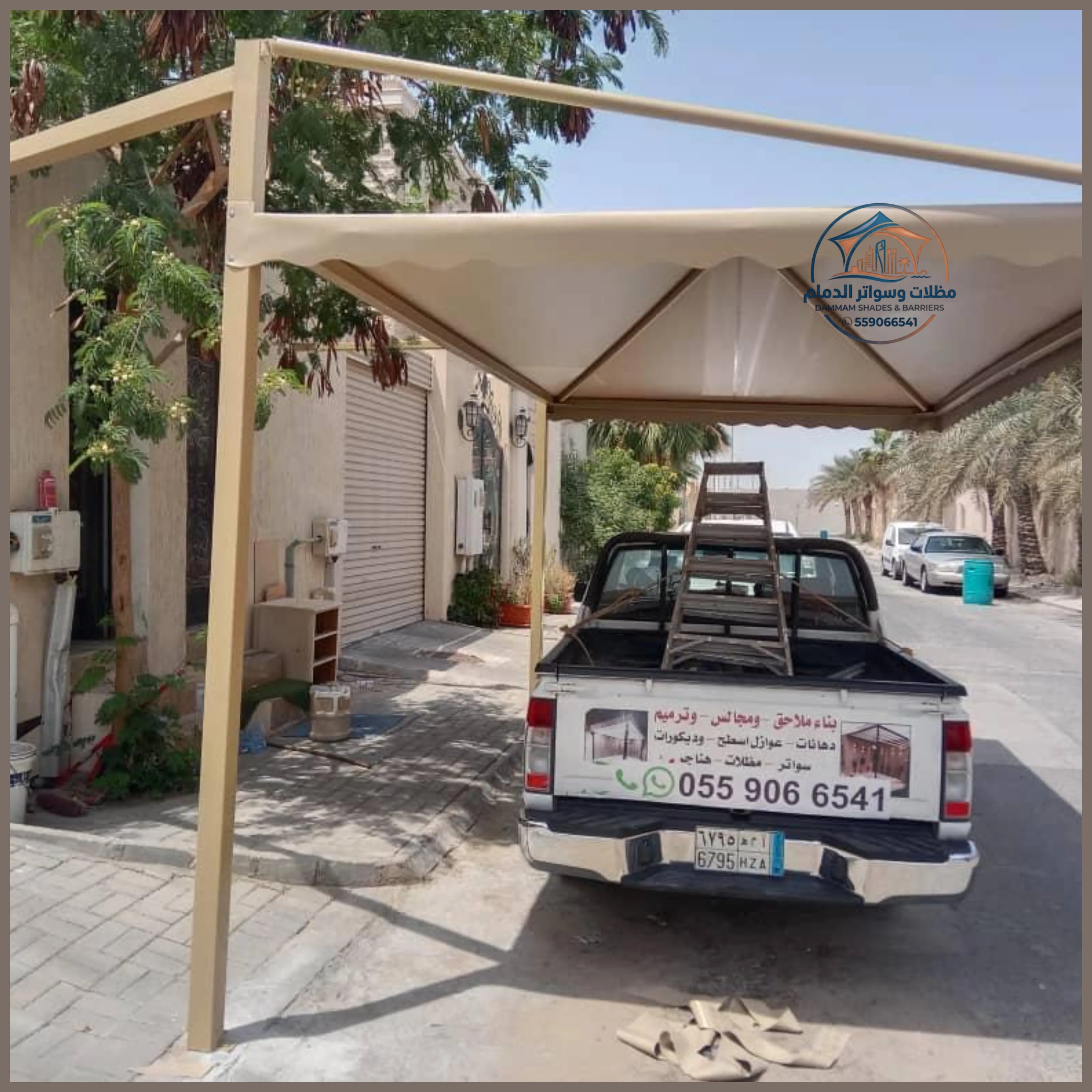 مظلات حدائق خشبية في الدمام